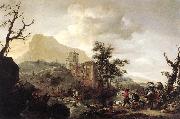 WOUWERMAN, Philips Stag Hunt in a River iut7 oil on canvas